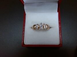 14kt Yellow Gold Marquise Cut Diamond Engagement Ring
