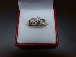 14k Yellow Gold Diamond Engagement Ring