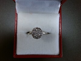 14k Diamond Cluster Ring 
