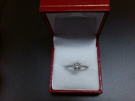 14k White Gold Round Brilliant Diamond Halo Engagement Ring 