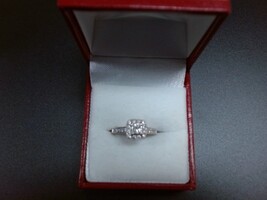 14k White Gold Princess Diamond Engagement Ring 