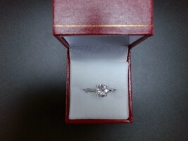  10kt White Gold Old European Cut Solitaire Engagement Ring