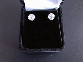  14k White Gold Diamond Studs 
