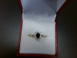 14k Sapphire and Diamond Ring