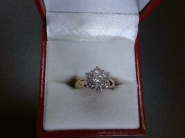  Diamond "Flower" Shaped Cluster Ring